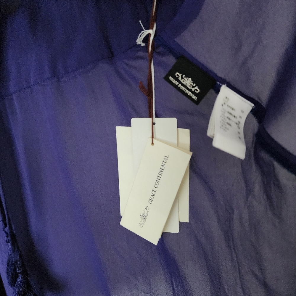 GRACE CONTINENTAL silk beaded embroidered blouse in purple NEW - Picture 7 of 10